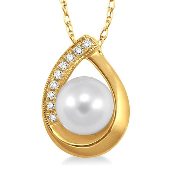 Yew Rill Pearl & Diamond Fashion Pendant