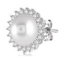 Pearl & Halo Diamond Earrings