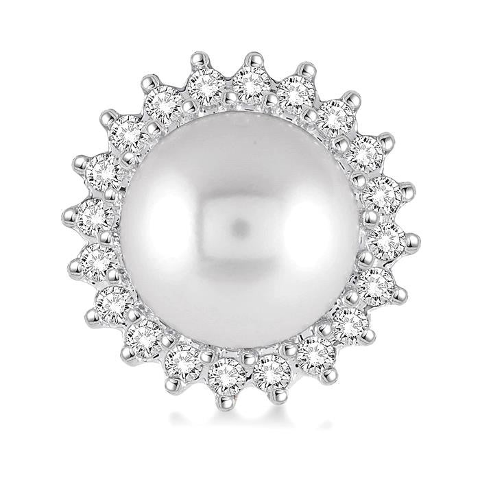 Pearl & Halo Diamond Earrings