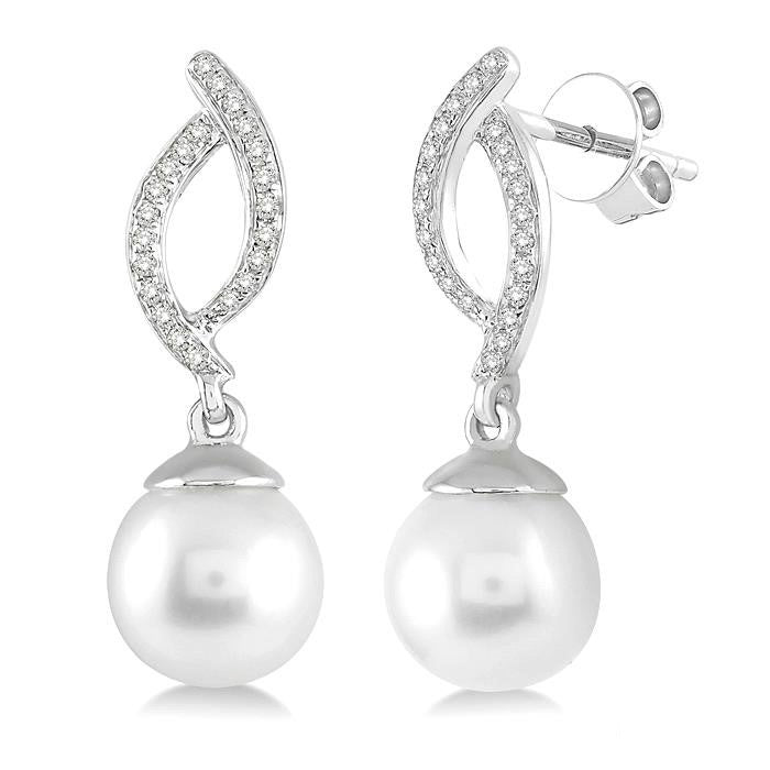 Pearl & Diamond Earrings