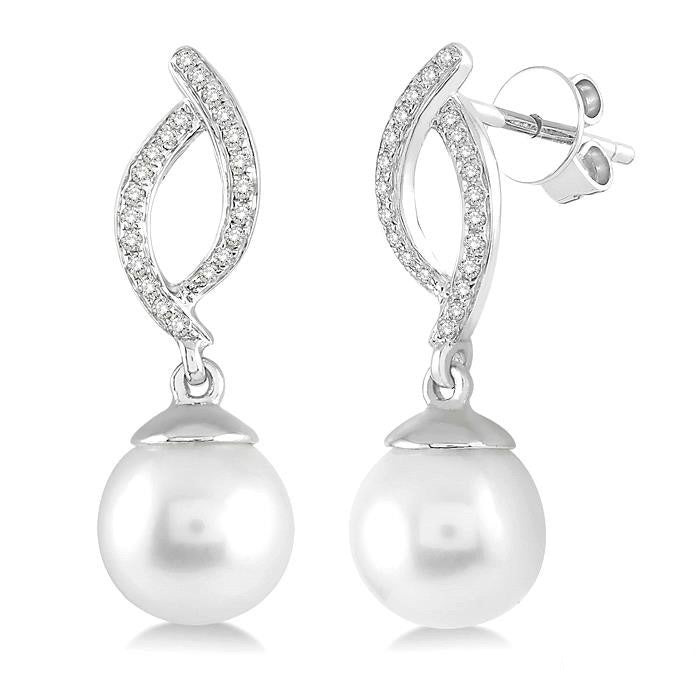 Pearl & Diamond Earrings