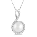 Freya Pearl & Halo Diamond Fashion Pendant