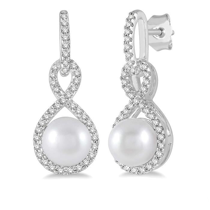 Pearl & Diamond Earrings