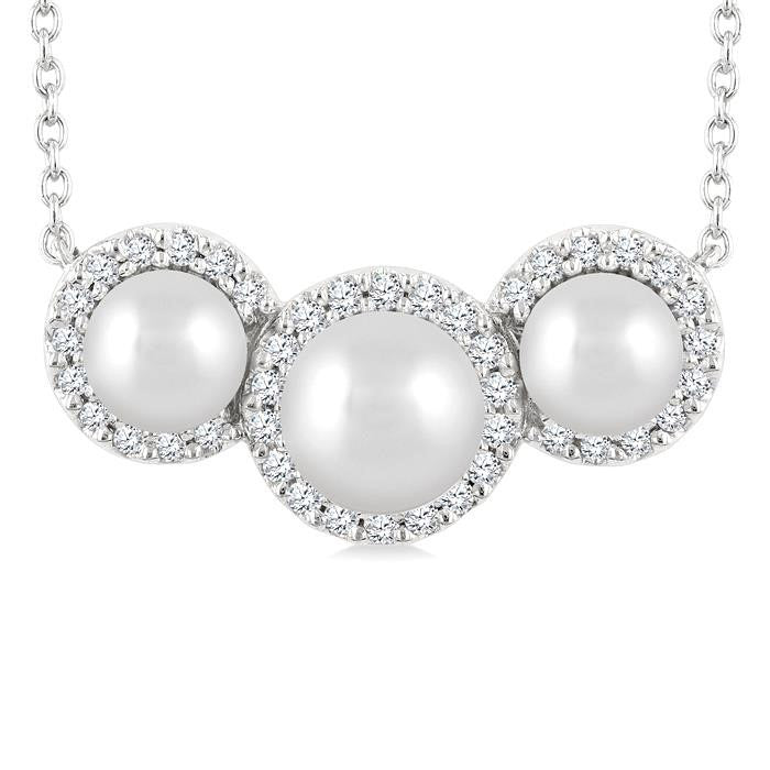 Pearl & Halo Diamond Fashion Pendant