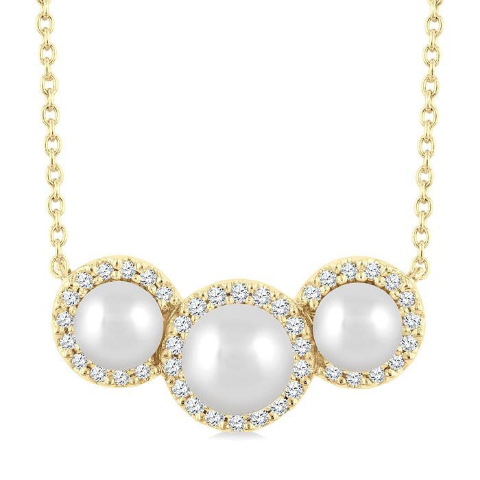 Pearl & Halo Diamond Fashion Pendant