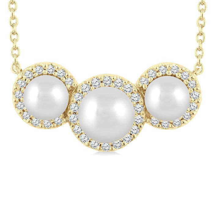 Pearl & Halo Diamond Fashion Pendant