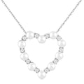 Heart Shape Pearl & Diamond Pendant