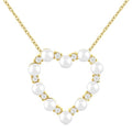 Heart Shape Pearl & Diamond Pendant
