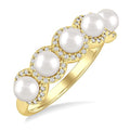 Pearl & Halo Diamond Ring