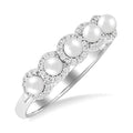Pearl & Halo Diamond Ring