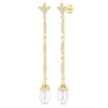 Pearl & Diamond Long Earrings