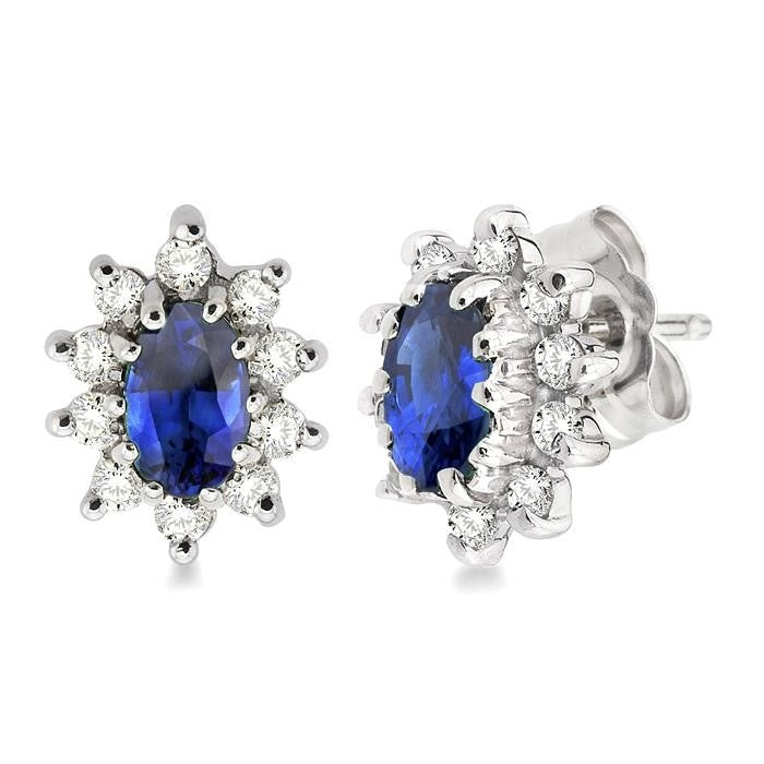 PhoRaNo 14K White Gold Diamond Halo Earrings