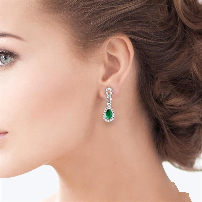 IonLin LysVerLux 14K White Gold Diamond Earrings