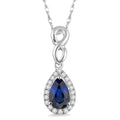 Sonata Pear Shape Gemstone & Halo Diamond Pendant