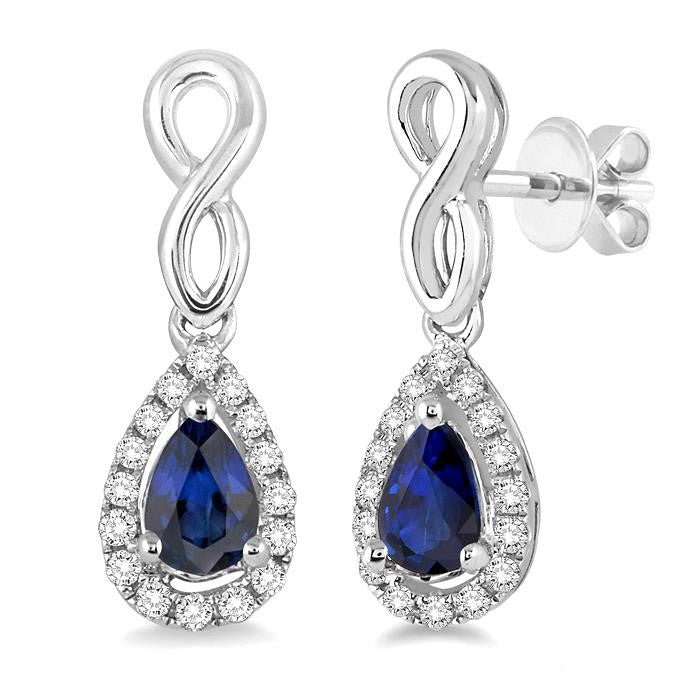 Pear Shape Gemstone & Diamond Earrings