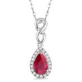 Wisteria Pear Shape Gemstone & Halo Diamond Pendant