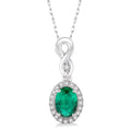 Nimbus Oval Shape Gemstone & Halo Diamond Pendant