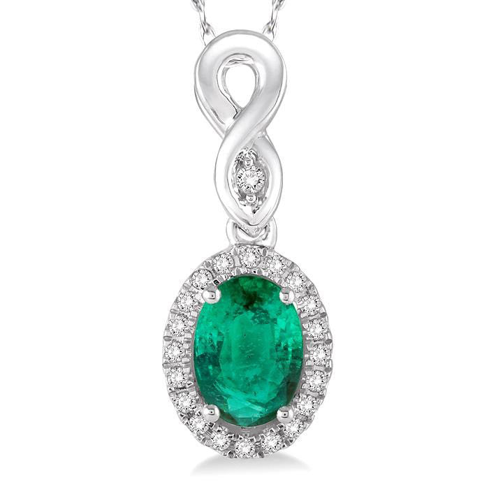 Nimbus Oval Shape Gemstone & Halo Diamond Pendant