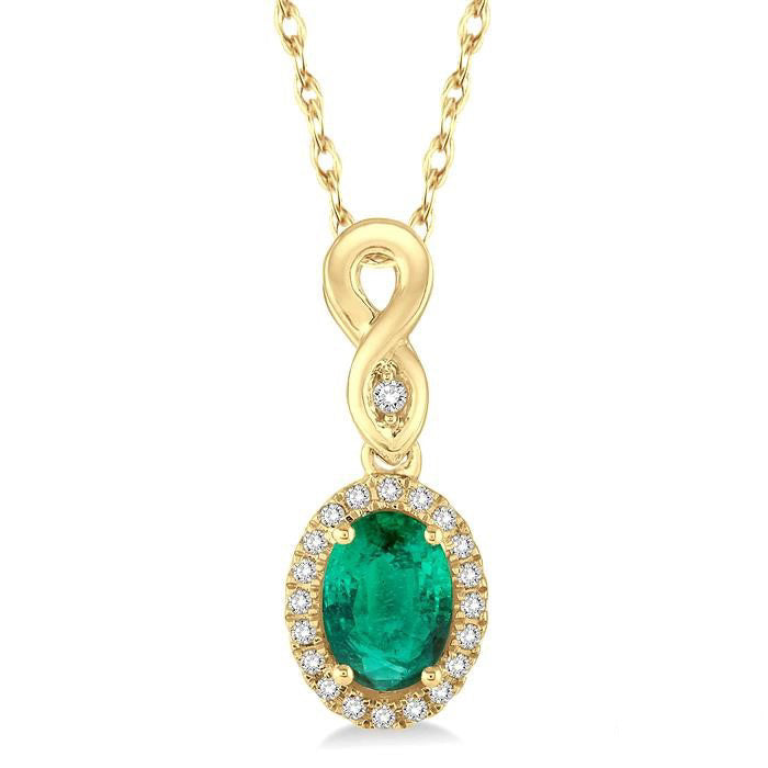 Nova Oval Shape Gemstone & Halo Diamond Pendant