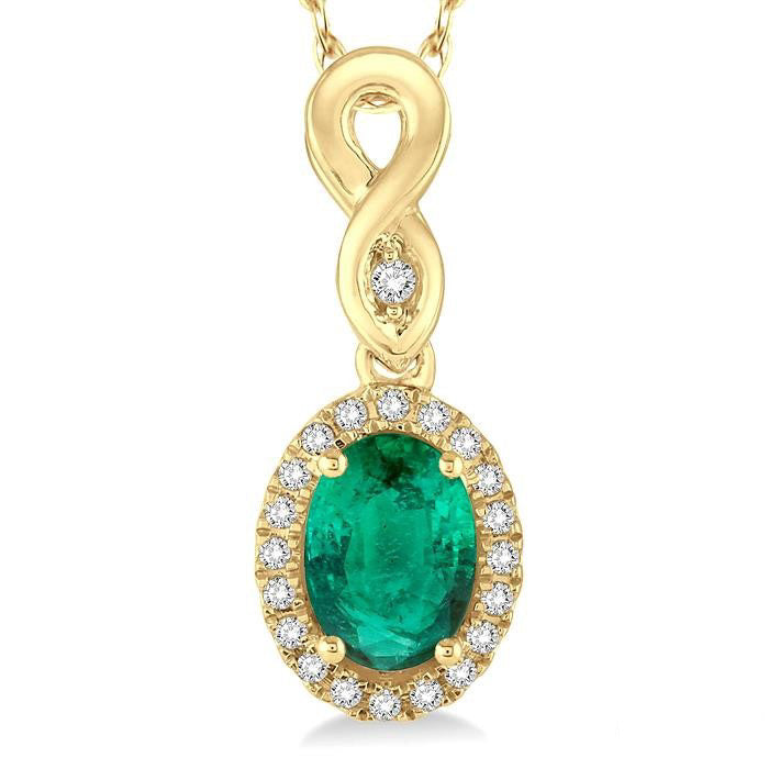 Nova Oval Shape Gemstone & Halo Diamond Pendant