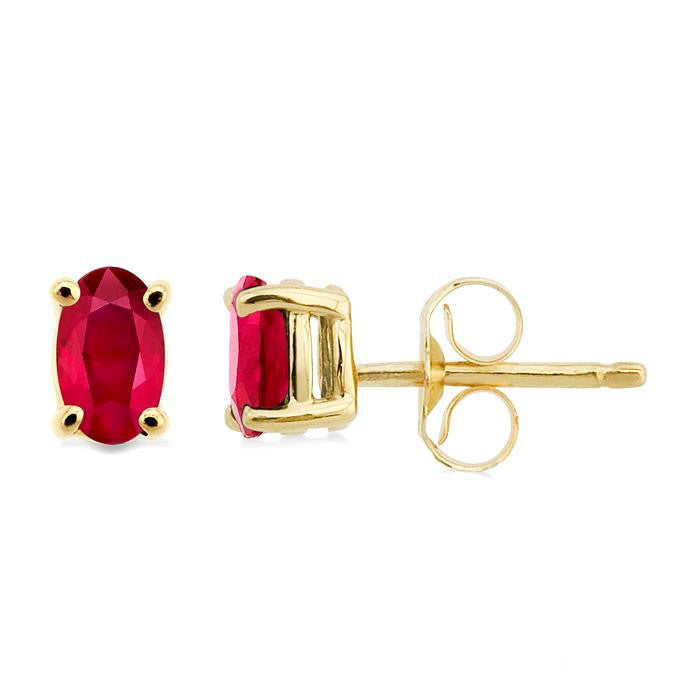 Oval Shape Stud Gemstone Earrings