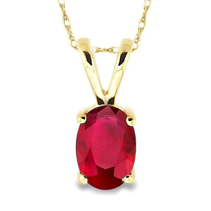 Luna Oval Shape Gemstone Solitaire Pendant