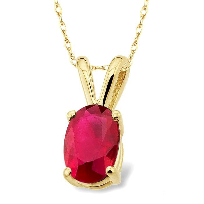 Luna Oval Shape Gemstone Solitaire Pendant