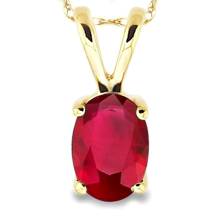 Luna Oval Shape Gemstone Solitaire Pendant