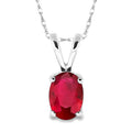 Ruby Oval Shape Gemstone Solitaire Pendant