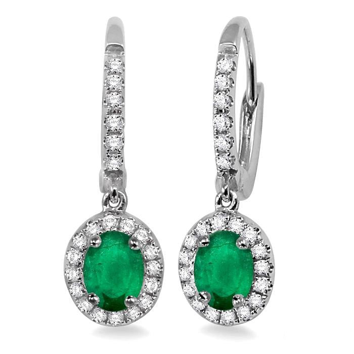 SolOn 14K White Gold Diamond Pave Earrings