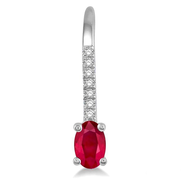 Oval Shape Gemstone & Diamond Earrings