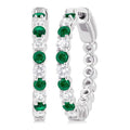Gemstone & Diamond Hoop Earrings