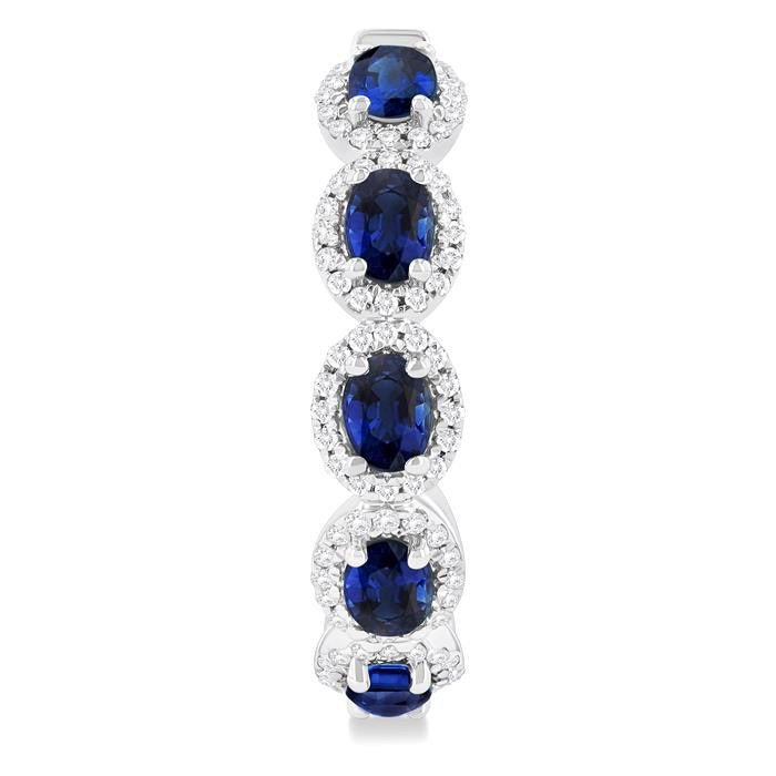 Oval Shape Gemstone & Diamond Hoop Earrings