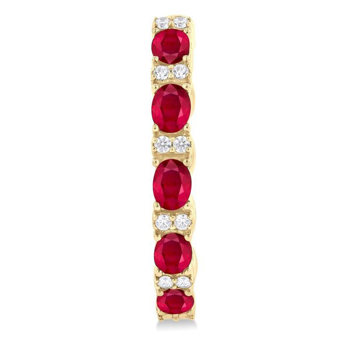 Oval Shape Alternate Gemstone & Diamond Hoop Earrings