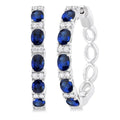 Oval Shape Alternate Gemstone & Diamond Hoop Earrings