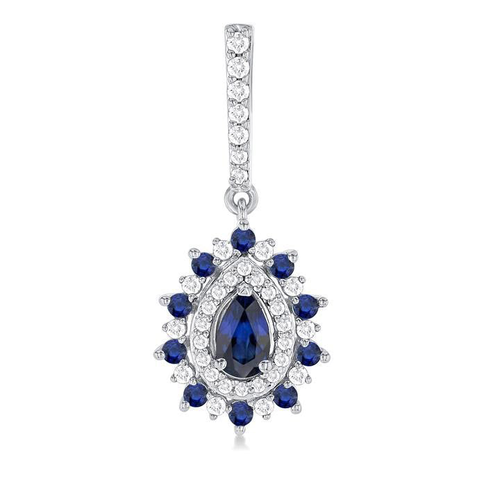 Pear Shape Gemstone & Diamond Earrings