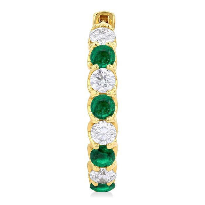Inside-Out Alternate Gemstone & Diamond Hoop Earrings