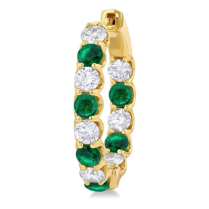 Inside-Out Alternate Gemstone & Diamond Hoop Earrings
