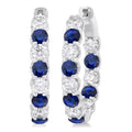 Inside-Out Round Shape Gemstone & Diamond Hoop Earrings
