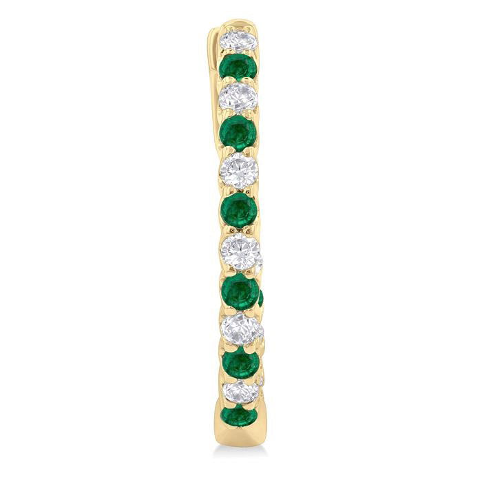 Inside-Out Alternate Gemstone & Diamond Hoop Earrings