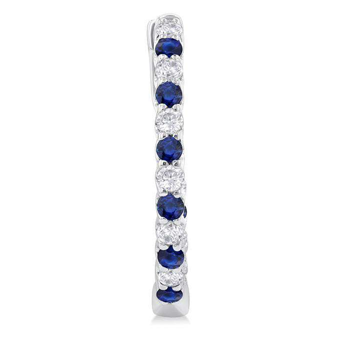 Inside-Out Alternate Gemstone & Diamond Hoop Earrings