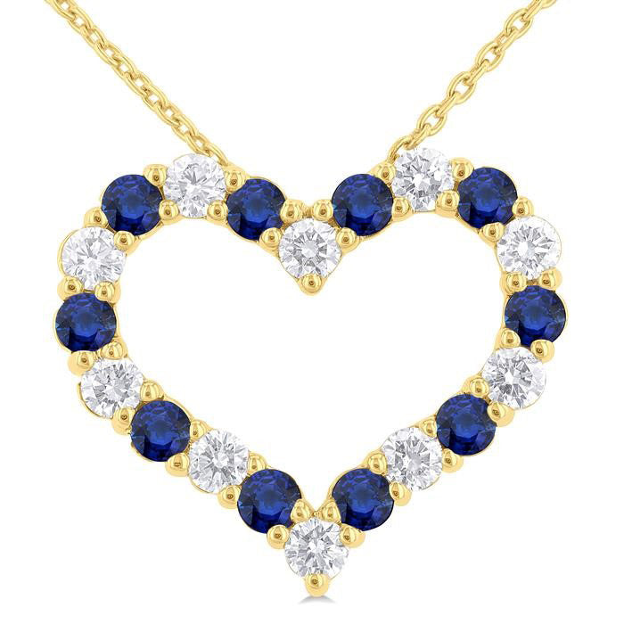 Halcyon Heart Shape Alternate Gemstone & Diamond Fashion Pendant