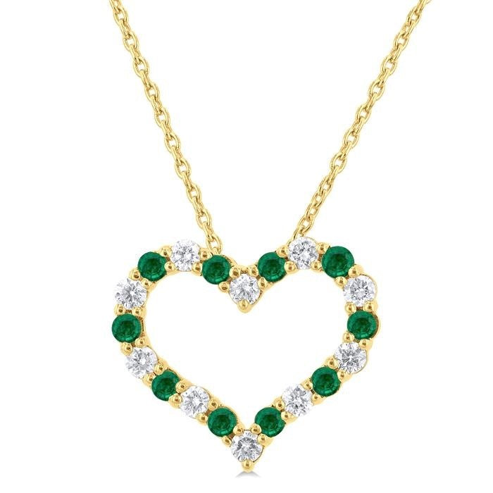 Nova Heart Shape Alternate Gemstone & Diamond Fashion Pendant