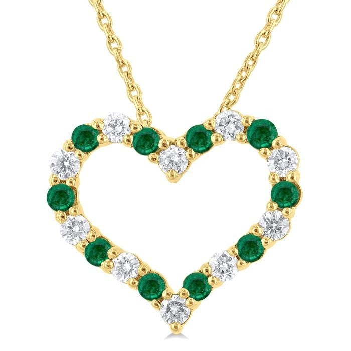 Nova Heart Shape Alternate Gemstone & Diamond Fashion Pendant
