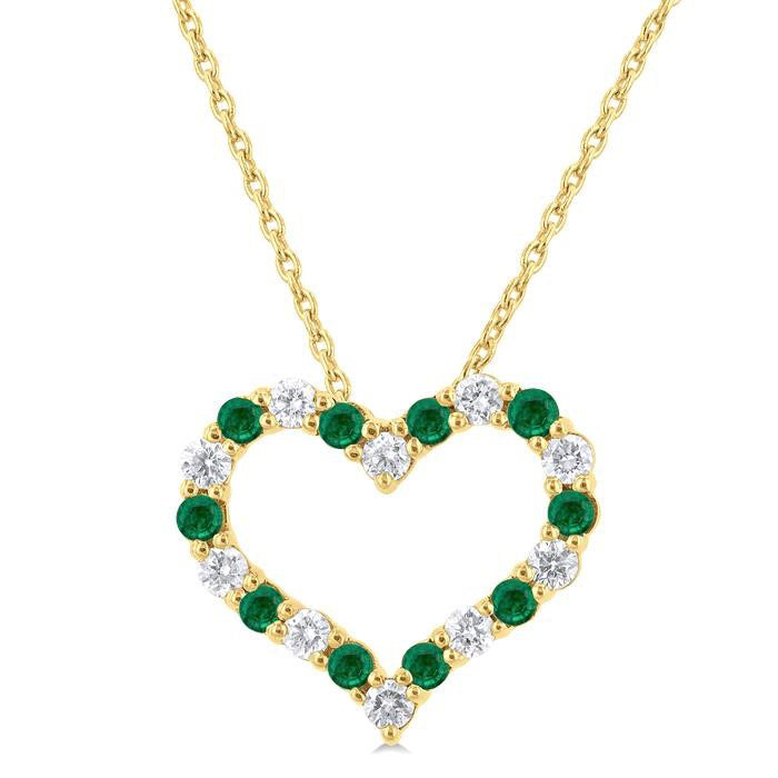 Nova Heart Shape Alternate Gemstone & Diamond Fashion Pendant