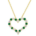 Nova Heart Shape Alternate Gemstone & Diamond Fashion Pendant