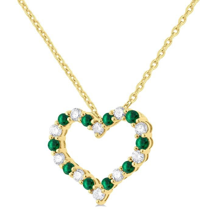 Nova Heart Shape Alternate Gemstone & Diamond Fashion Pendant