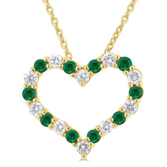 Nova Heart Shape Alternate Gemstone & Diamond Fashion Pendant