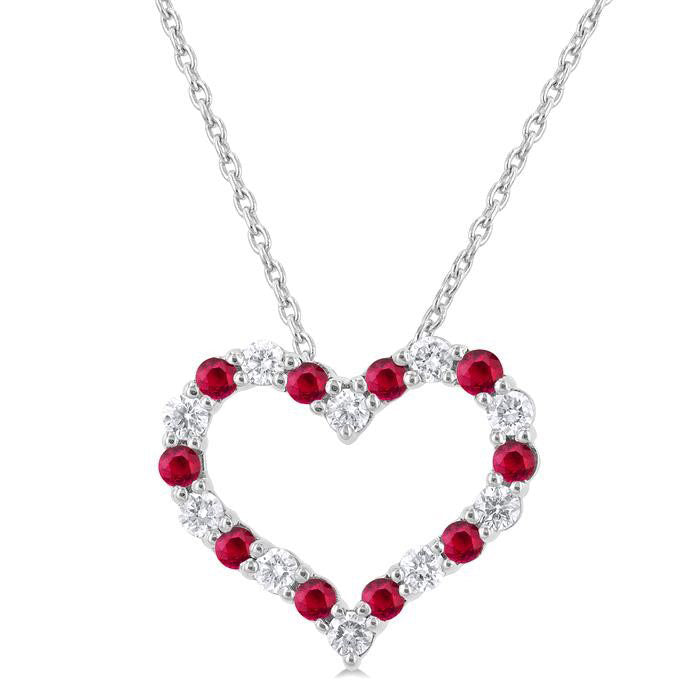 Echo Heart Shape Alternate Gemstone & Diamond Fashion Pendant