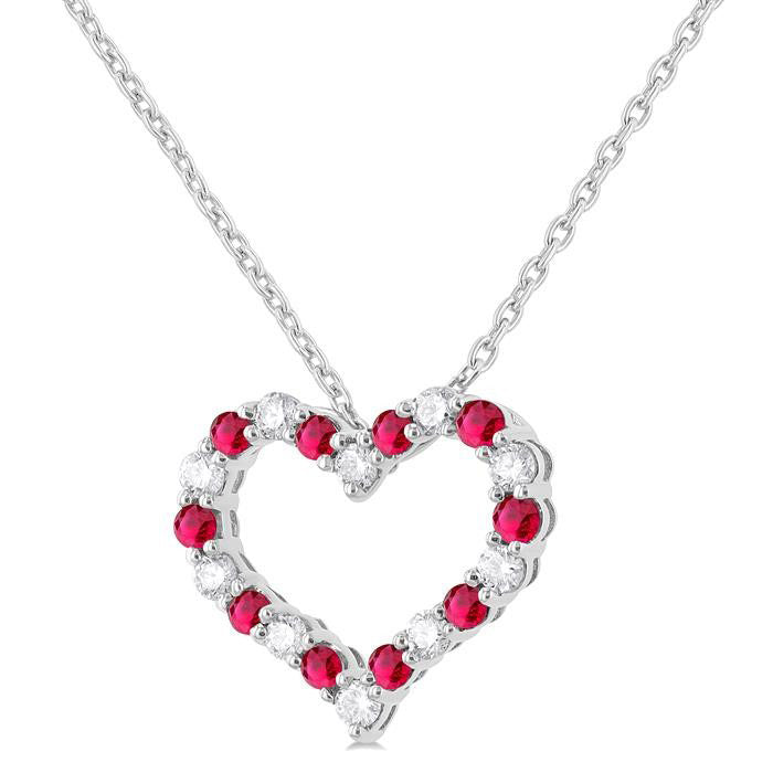 Echo Heart Shape Alternate Gemstone & Diamond Fashion Pendant